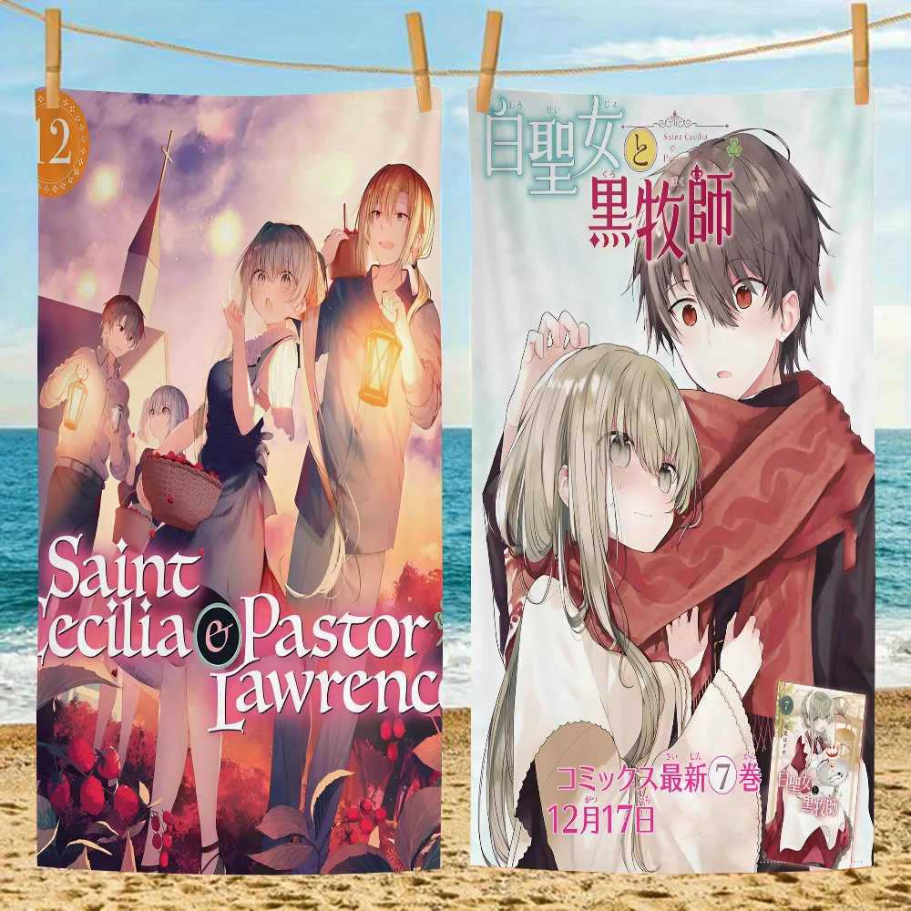 

Shiro Seijo To Kuro Bokushi Beach Towel Colorful Bath Towels For Girl Microfiber Quick Dry Custom Sand Free Beach Yoga Spa