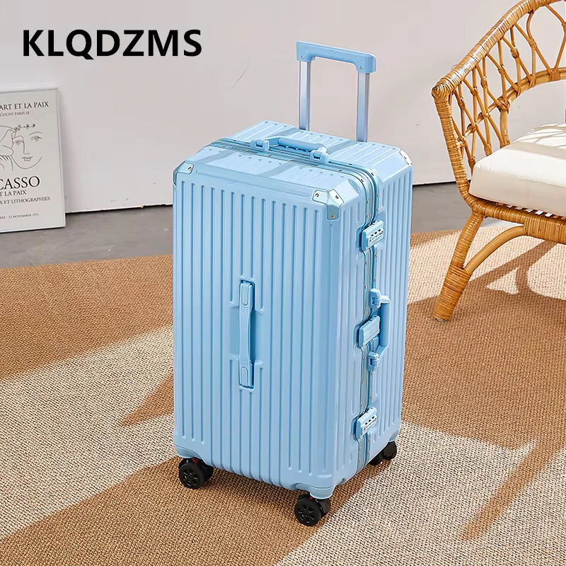 KLQDZMS Women's Luggage Large Capacity Multi-functional Trolley Case ABS + PC Boarding Box 20“22”24“26”28 Inch Men's Suitcase