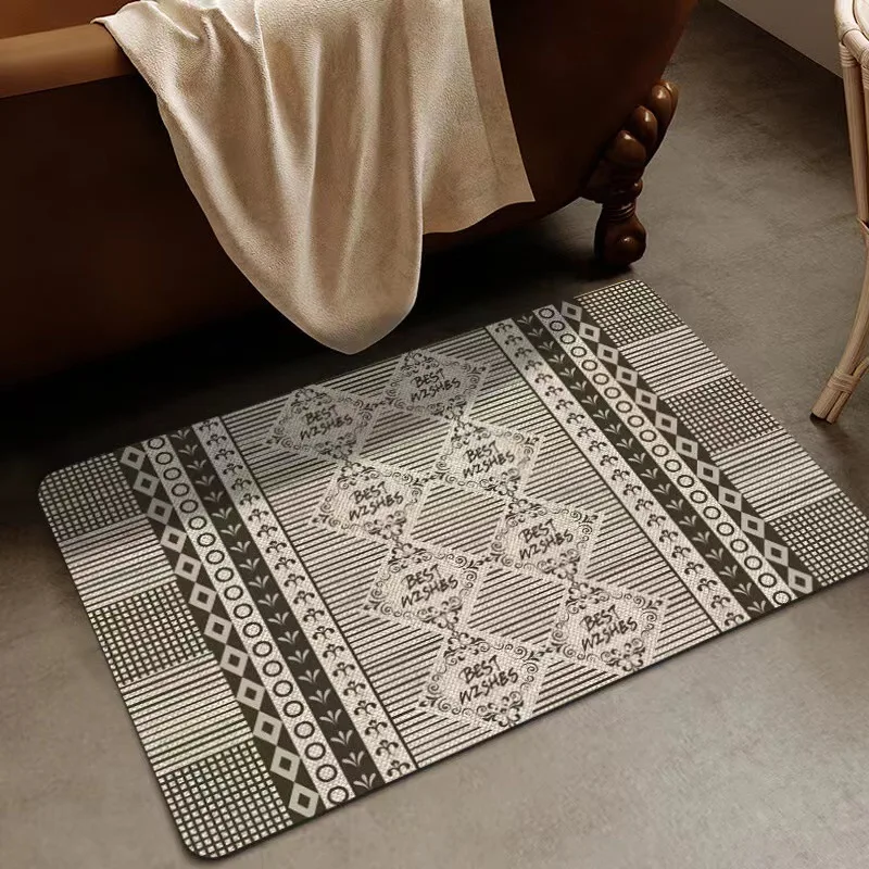 Non-slip Absorbent Cushioned Home Entrance Diatom Mud Mat Living Room Bedroom Study Creative Square Foot Mat Bathroom Products