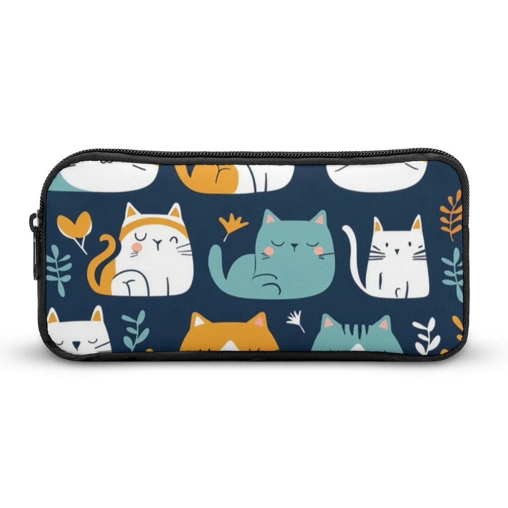 

1PCS Cartoon Cute Cat Pattern Black Pencil Case, Large Capacity, Sturdy & Durable, Suit for Pen Case, Easy To Carry