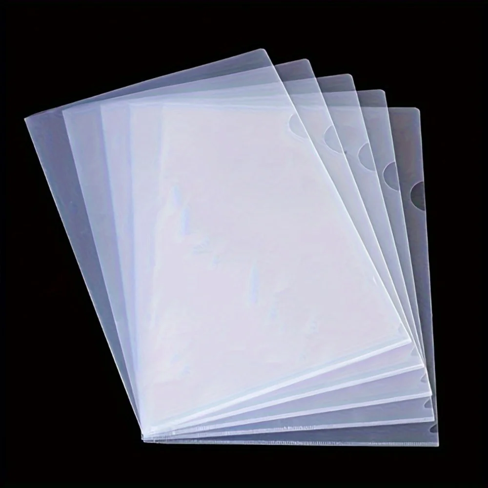 

30pcs Sturdy L-Shape Document Folders | A4 Clear Plastic File Organizers for Papers & Stationery