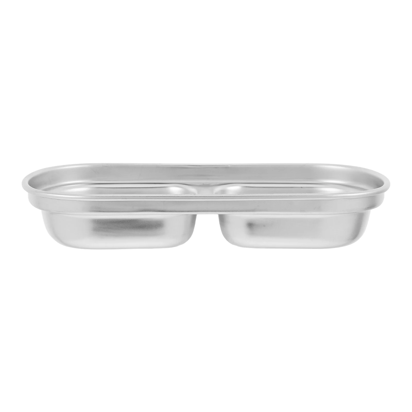 

Stainless Steel Saucer Dipping Bowl Divided Seasoning Home Food Silver 304 Sauce Dish Compact Spill Proof Kitchen Restaurant