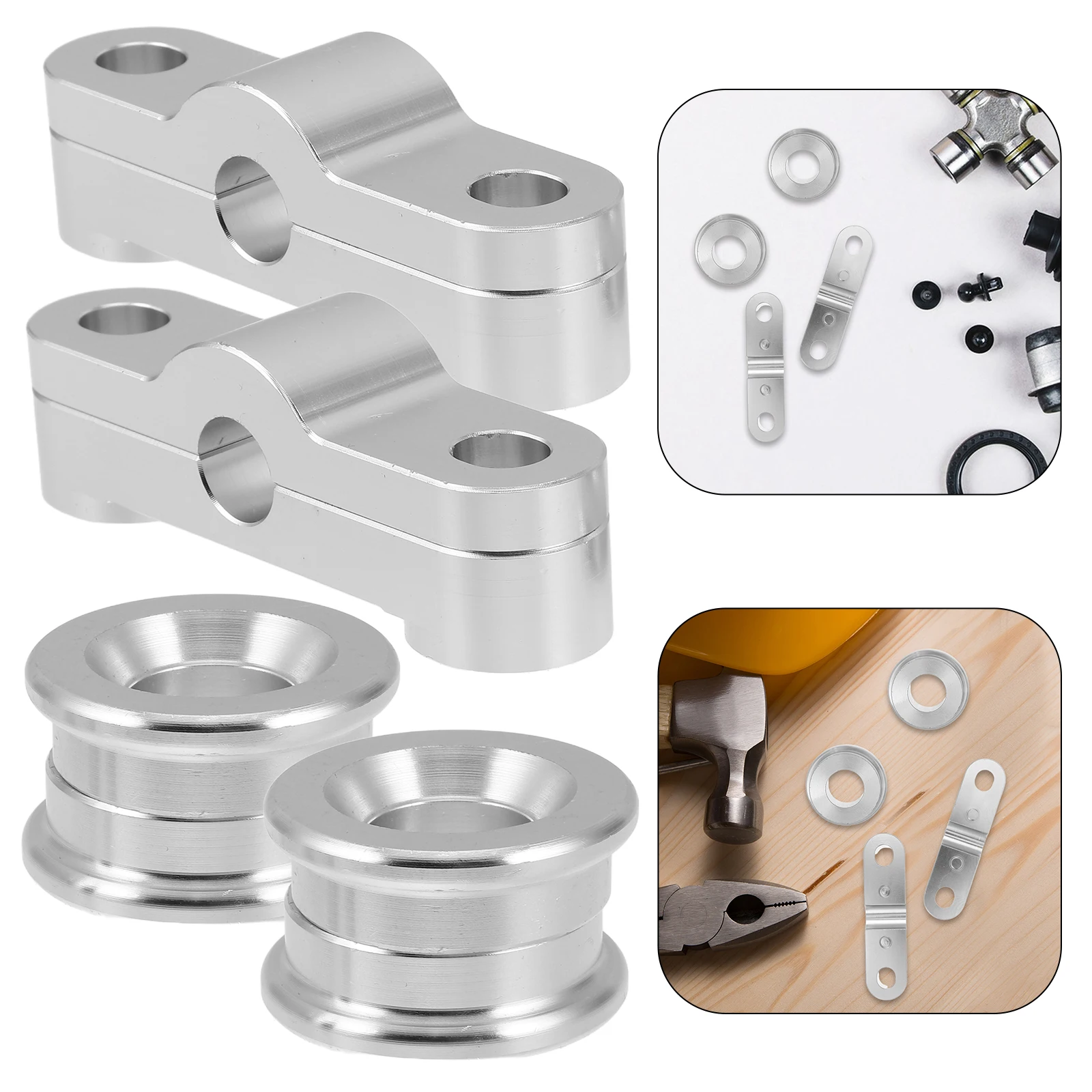 

2pcs Aluminum Alloy Shift Linkage Bushing Kit Car Shifter Replacement Durable Gear Shift Stabilizer Front Rear Transmission