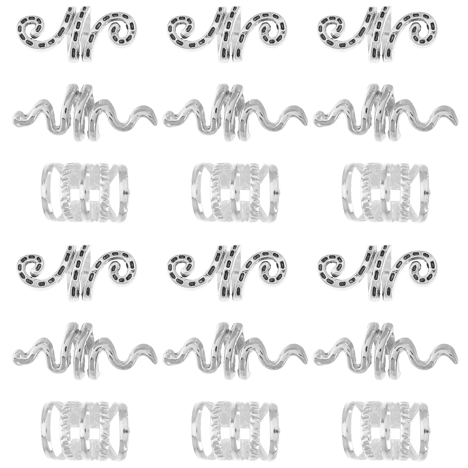 

20Pcs Spiral Hollow Dreadlock Braid Hair Rings Fashionable Hair Jewelry for Braids DIY Styling Accessories for Parties Weddings
