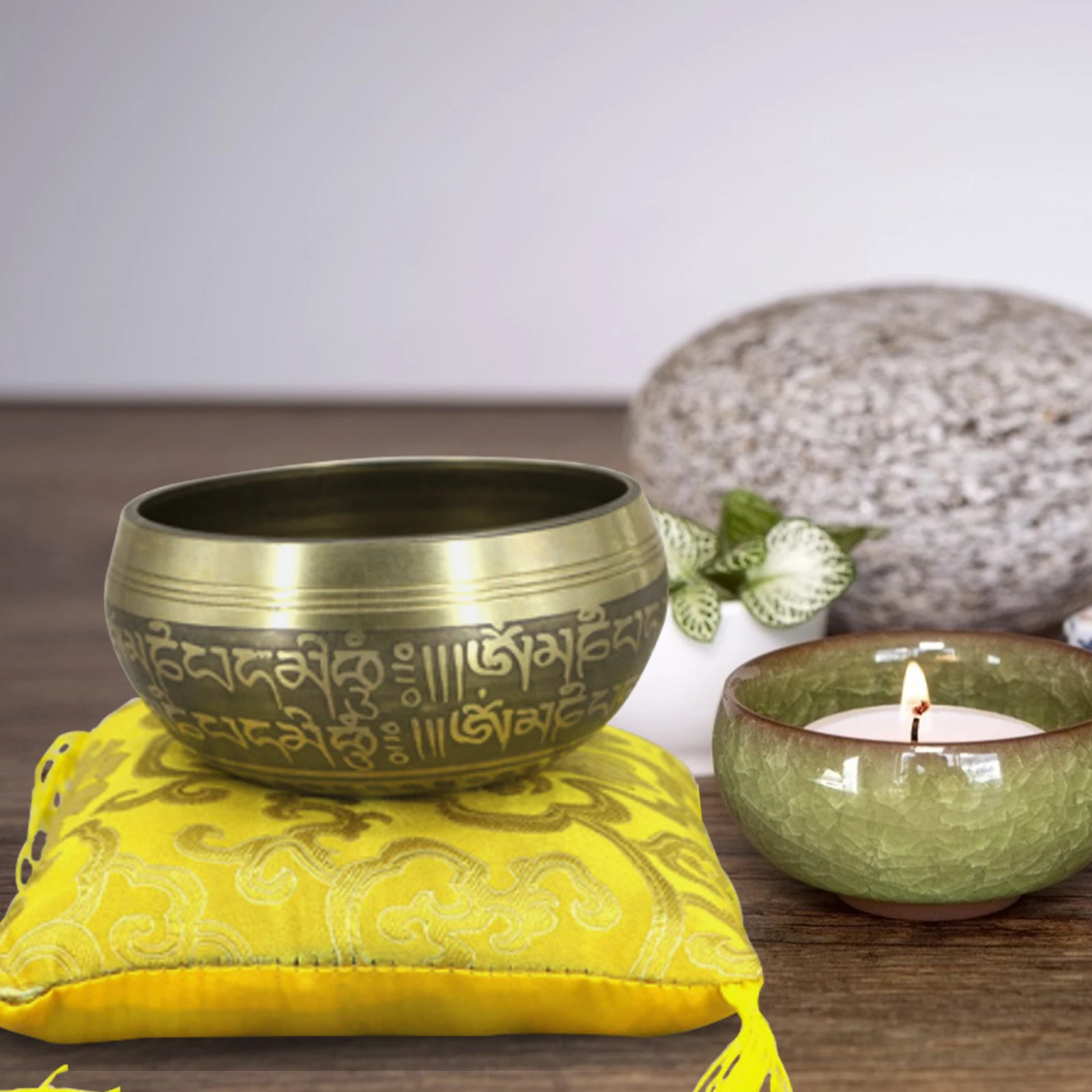 

Bowl Pad Meditation Cushions Pillow Wooden Yoga Seat Singing Cloth Accessories Sining