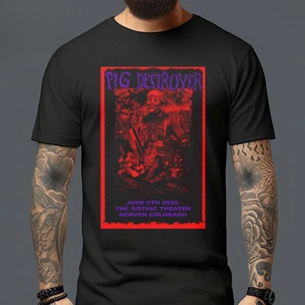 

2025 Summer Fashion Short Sleeved Sports T-shirt Pig Destroyer Tucson Printed Fashionable, Breathable Suitable for Daily Wearing