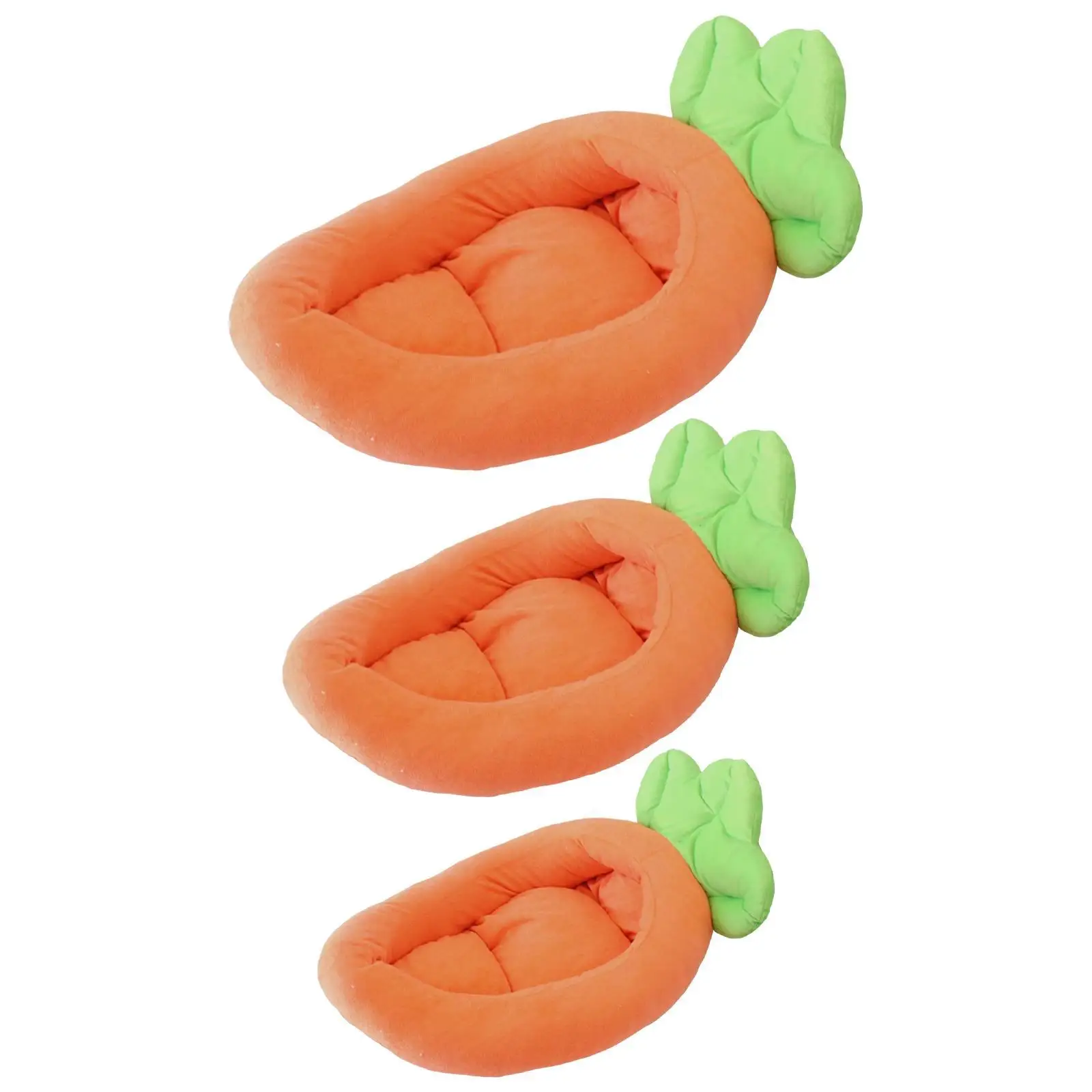 Dog Bed Carrot Themed Plush for Small to Medium Pets Machine Washable All Seasons Soft Comfortable Pet Bed Puppy Cushion Cat Bed