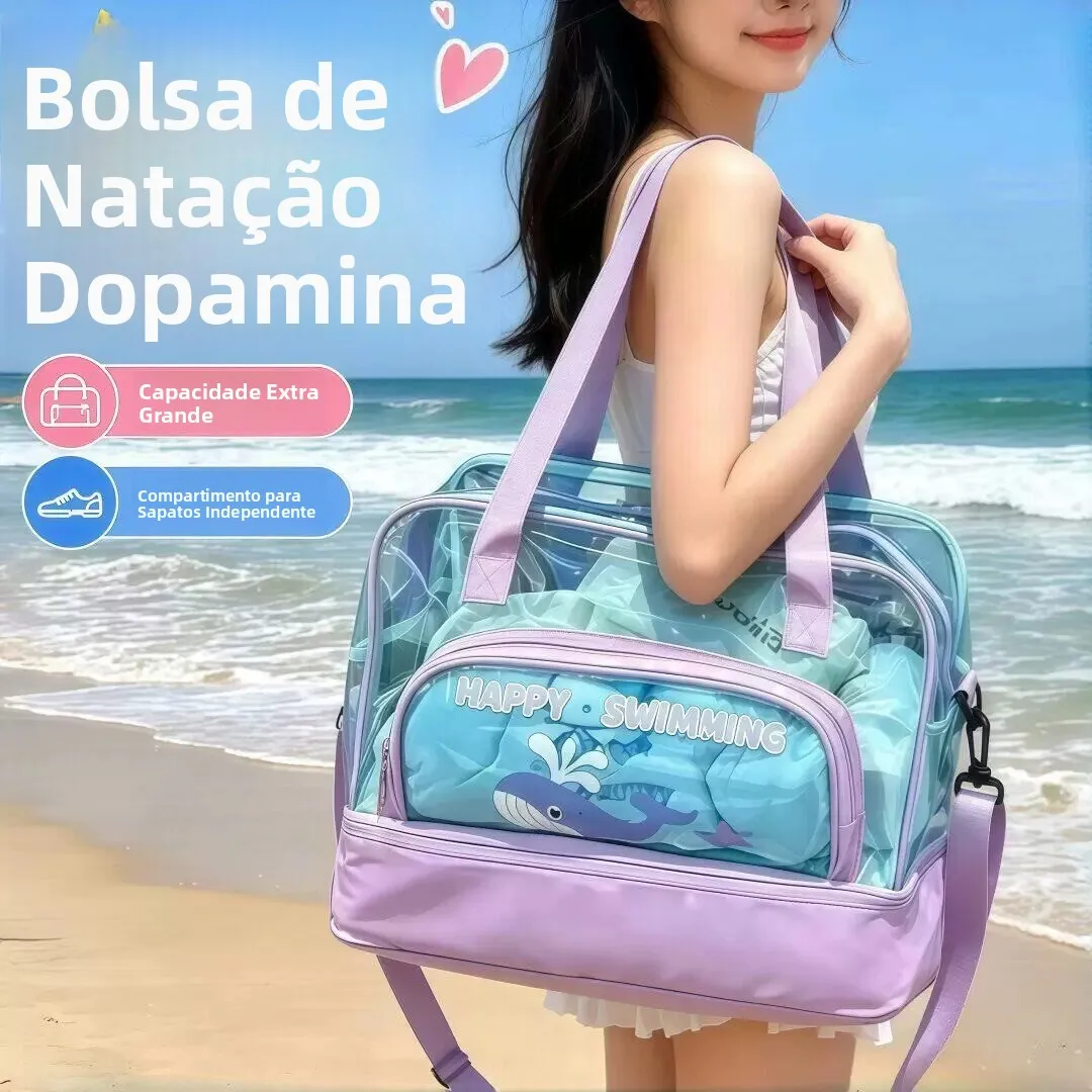 大容量水泳用トイレタリーバッグ女性用防水ドライウェット分離ビーチ水着用品特別な収納バッグ