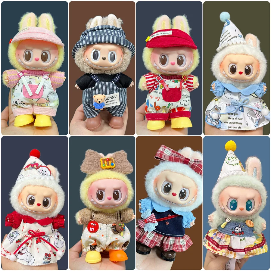 2025 New Labubu 17cm Doll Clothes Outfit Accessories for Korea Kpop Exo Labubu V1 V2 Idol Cool Handsome Clothing Gift image 3