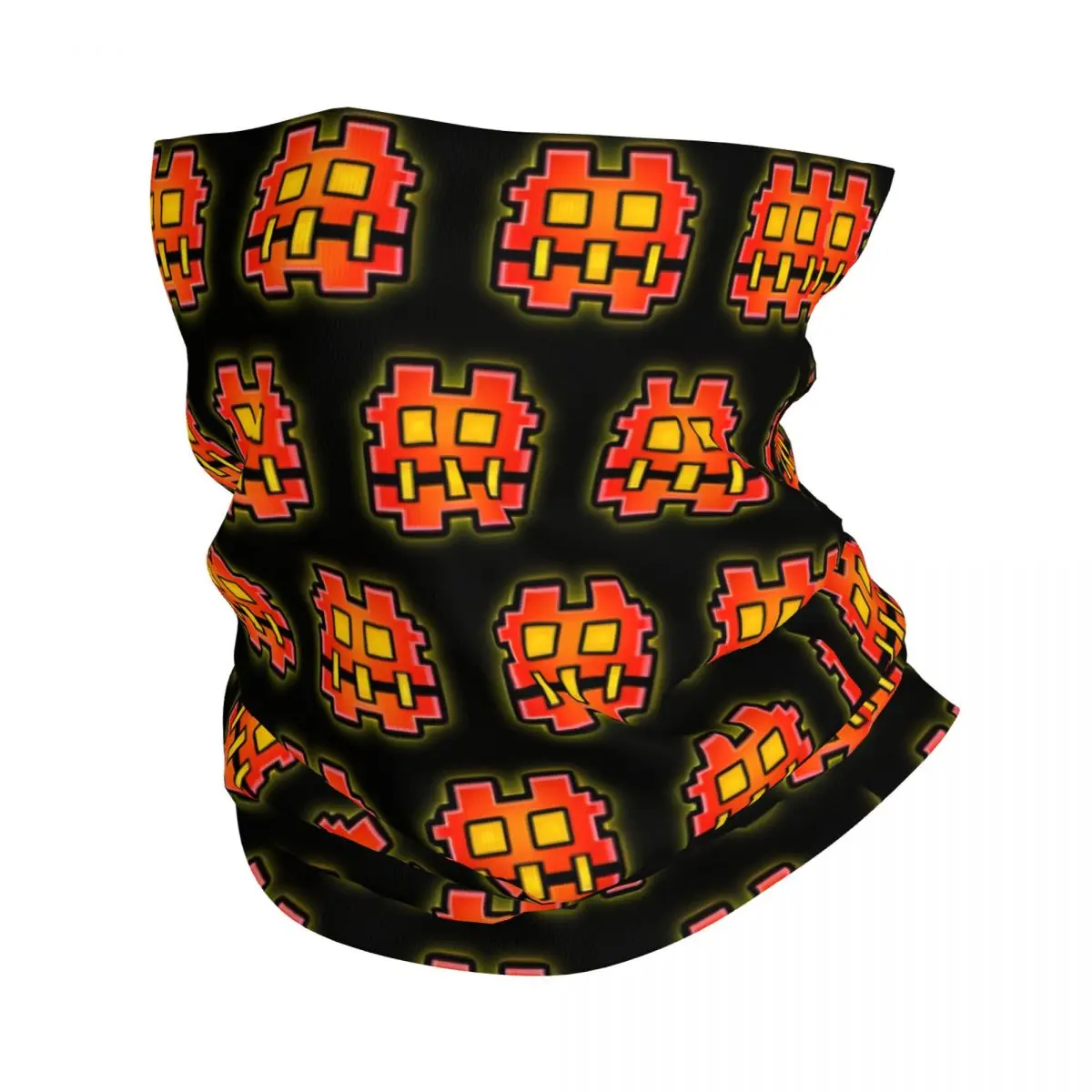 

Red Geometry Bandana Neck Cover Motorcycle Club Geometry Dash Game Face Mask Balaclava Cycling Unisex Adult Winter