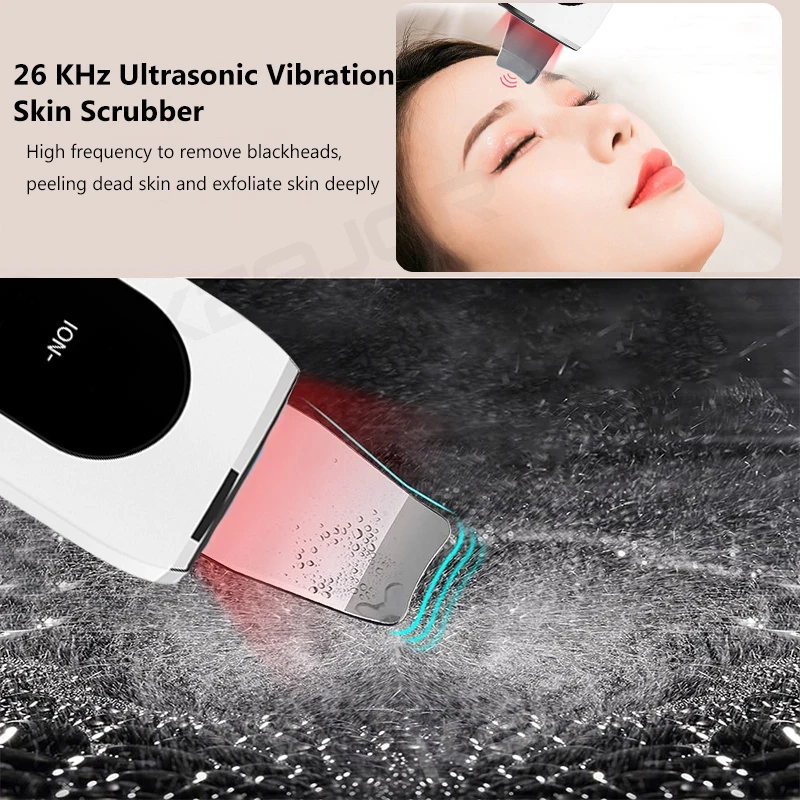 Ultrasonic Skin Scrubber Deep Face Cleaning Peeling Blackhead Remover Ultrasonic Ion Ance Pore Cleaner Facial Shovel Cleanser