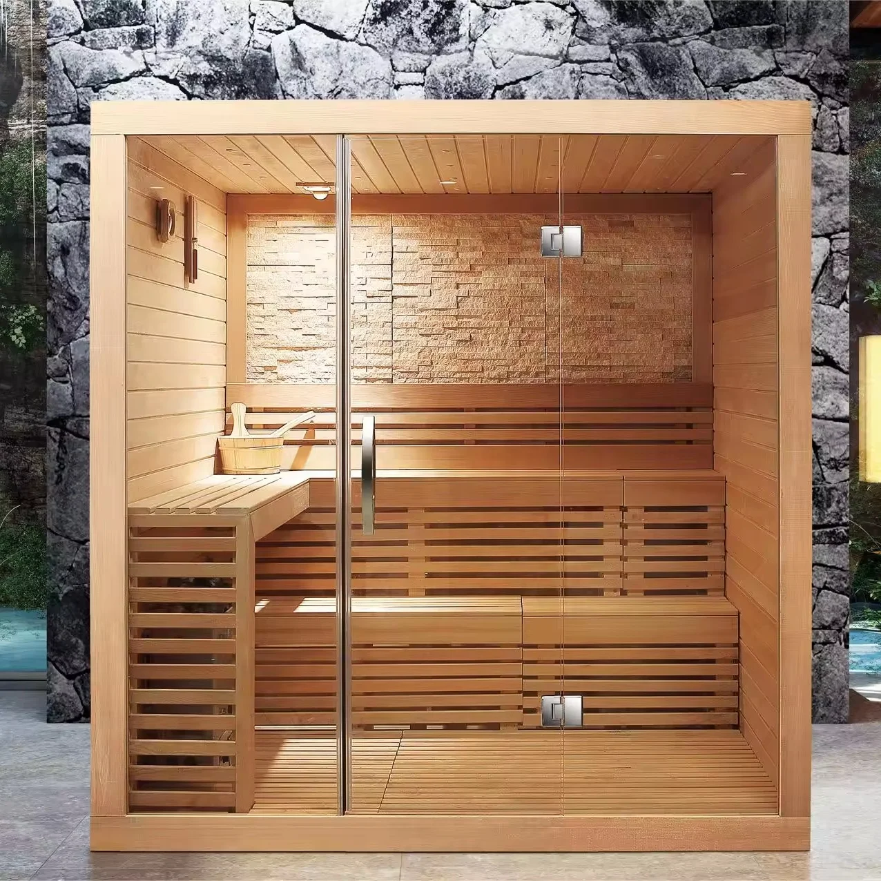 FOODLINE Sauna Commercial Grade Sauna Room For Fitness Center Gym Sweat Therapy Wooden Sauna Cabin