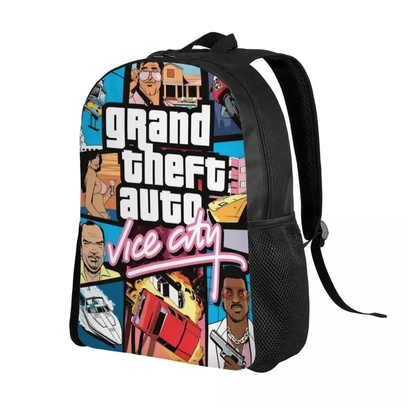 Customized Adventure Game Grand Theft Auto Collage Backpack Women Men Fashion Bookbag for School College GTA Bags