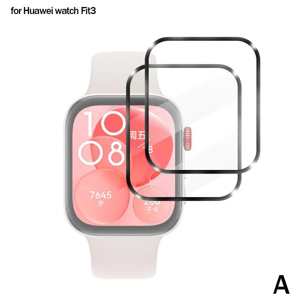 Tempered Glass Screen Protective Film Suitable For Huawei Watch Fit 3 Full Coverage Scratch Proof Bump Against Easy Install U0B3