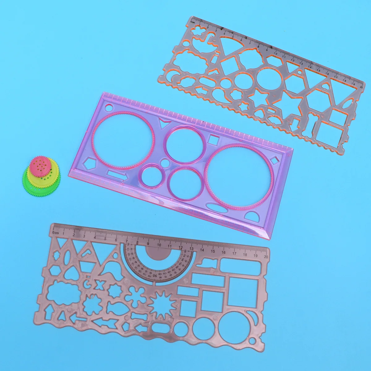 

3 Pcs Stationery Ruler Cute Stationary Geometric Drawing Template Ever-changing