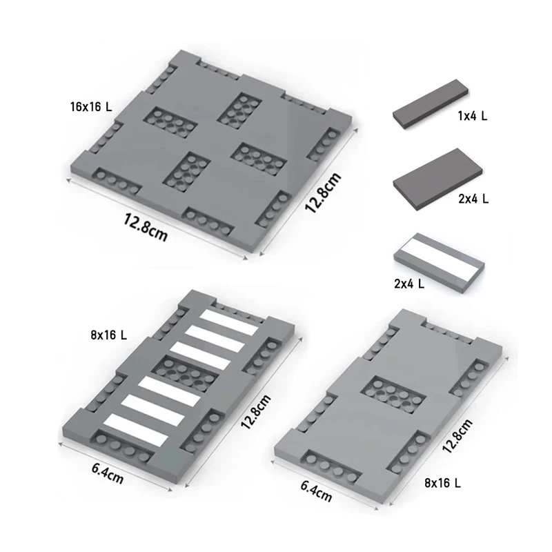 City Road Street Piastra di base Building Blocks Parti 60304 Piccola base per attraversamento pedonale MOC Mattoni assemblati Puzzle Giocattoli fai da te Modello
