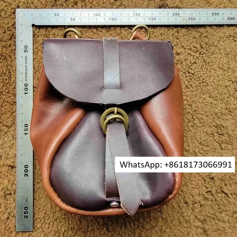 

Cowhide waist bag, traditional handmade historical restoration, leather bag, Viking small bag