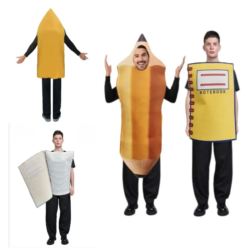 

Halloween Adult Funny Cosplay Notebook Pencil Costume Carnival Dress Up Outfit Couple Party Purim Fancy Dress Stage Show
