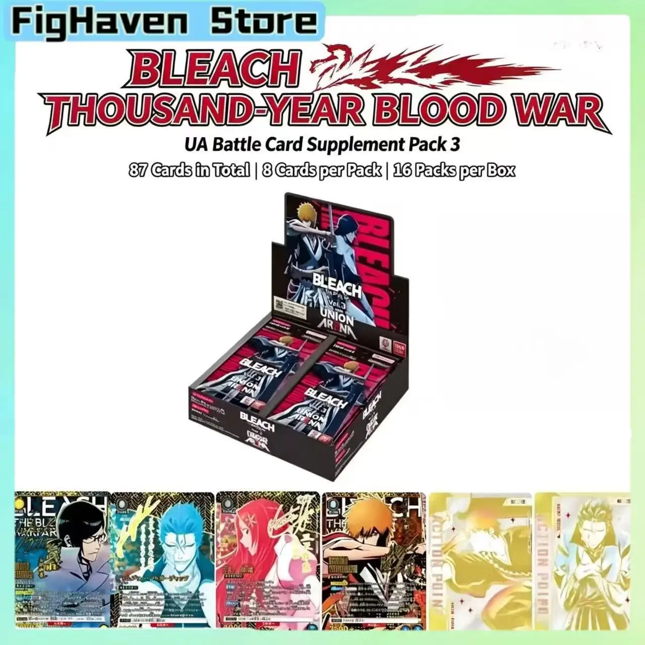Bandai Union Arena Vol.3 Japanese Version TCG Booster Box 16 Packs 8 Cards Per Pack Anime Trading Collectible Card Game Gift