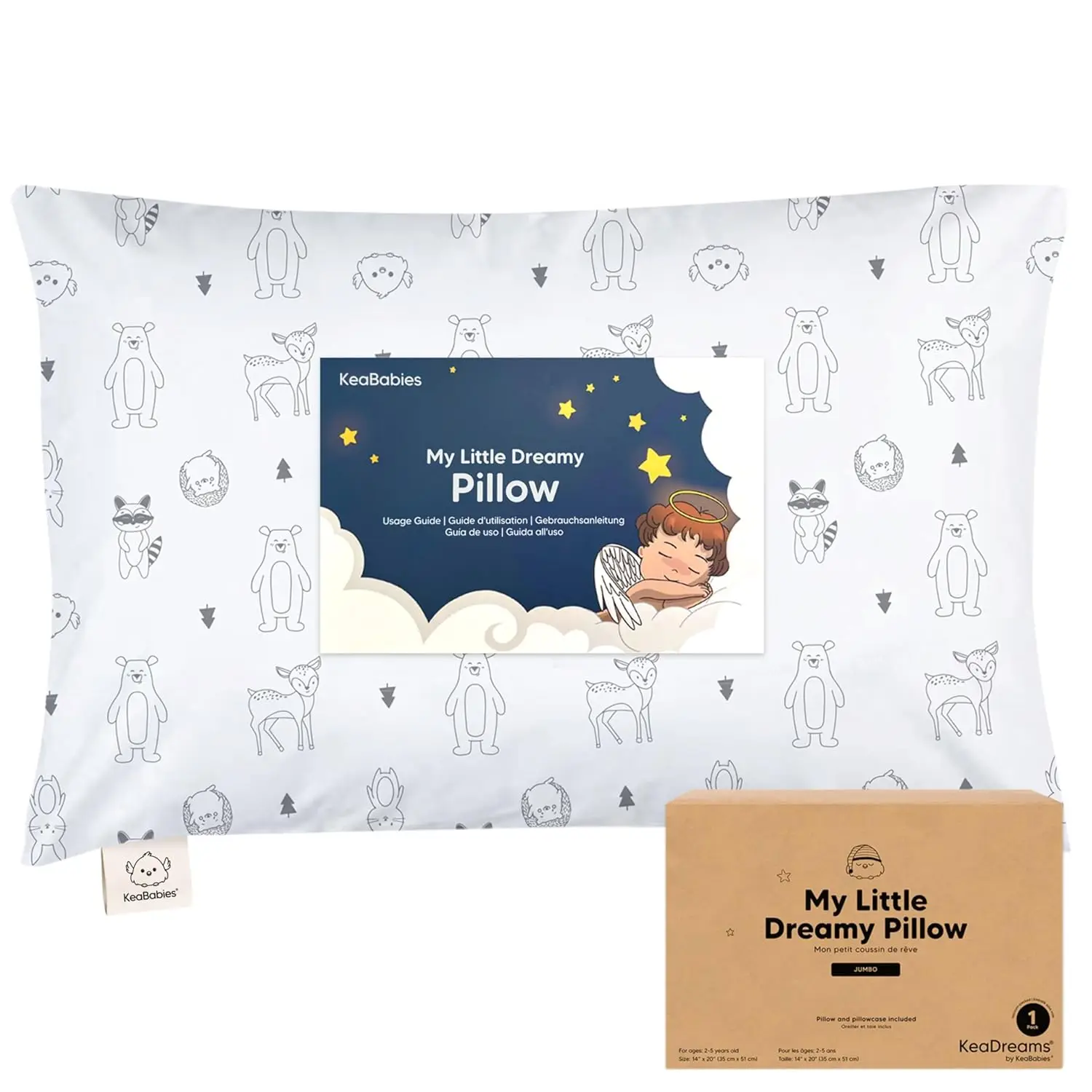 

Мягкая подушка для малышей из органического хлопка, размер Jumbo 14x20 - подходит для машинной стирки, для путешествий и сна