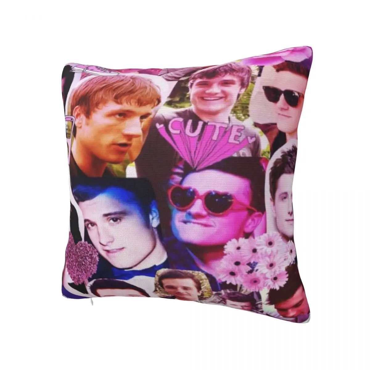 Pillow Cover Josh Hutcherson Printed Cushion Cover Pink Actor Retro Pillow Case For Chair Sofa Home Decoration Pillowcases