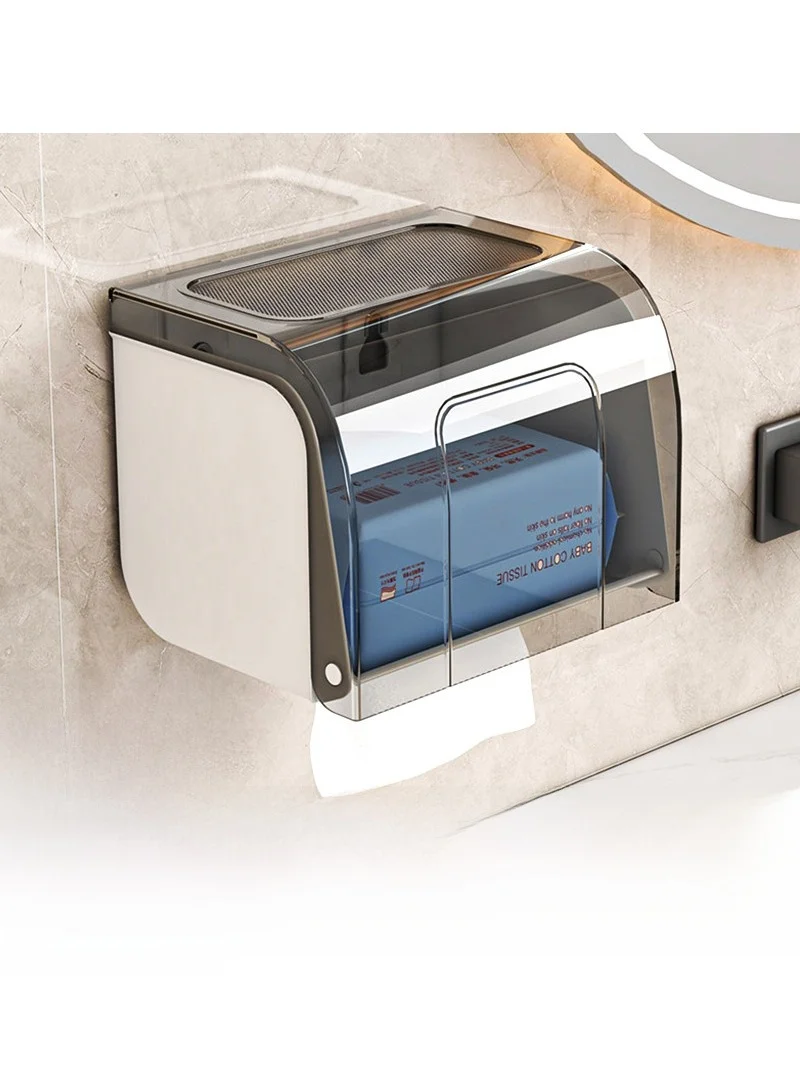 防水壁掛けトイレットペーパーホルダー-大型ロールペーパータオルラック-穴あけ不要-ネイルハンギング収納棚