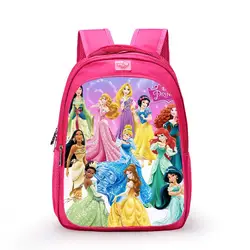 Disney-Mochila de princesa Blancanieves para niños, morral de escuela primaria para niños y niñas, morral de dibujos animados para guardería, 14 pulgadas