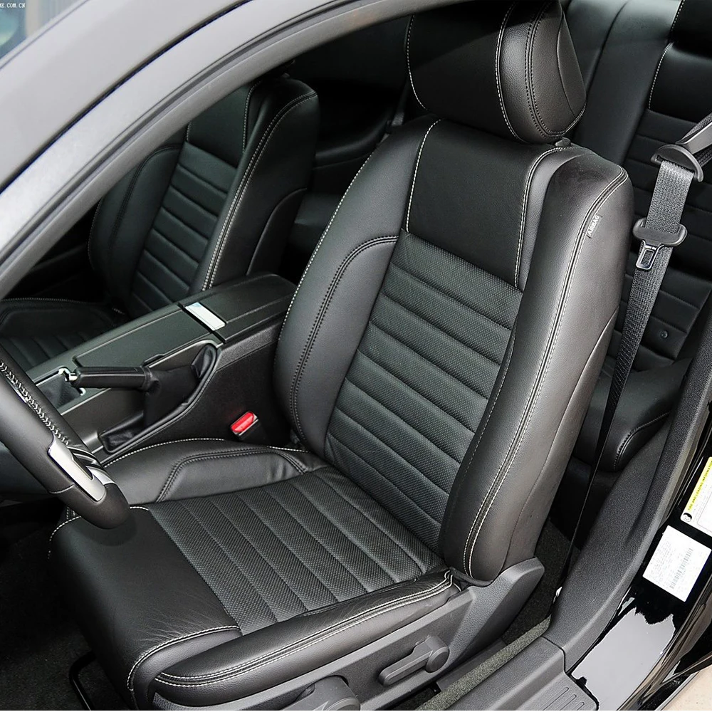 

Car Special Seat Covers Full Set For Ford Mustang 2012 2013 2014 Leather Cushion Seat Protective Cover Auto Accessories