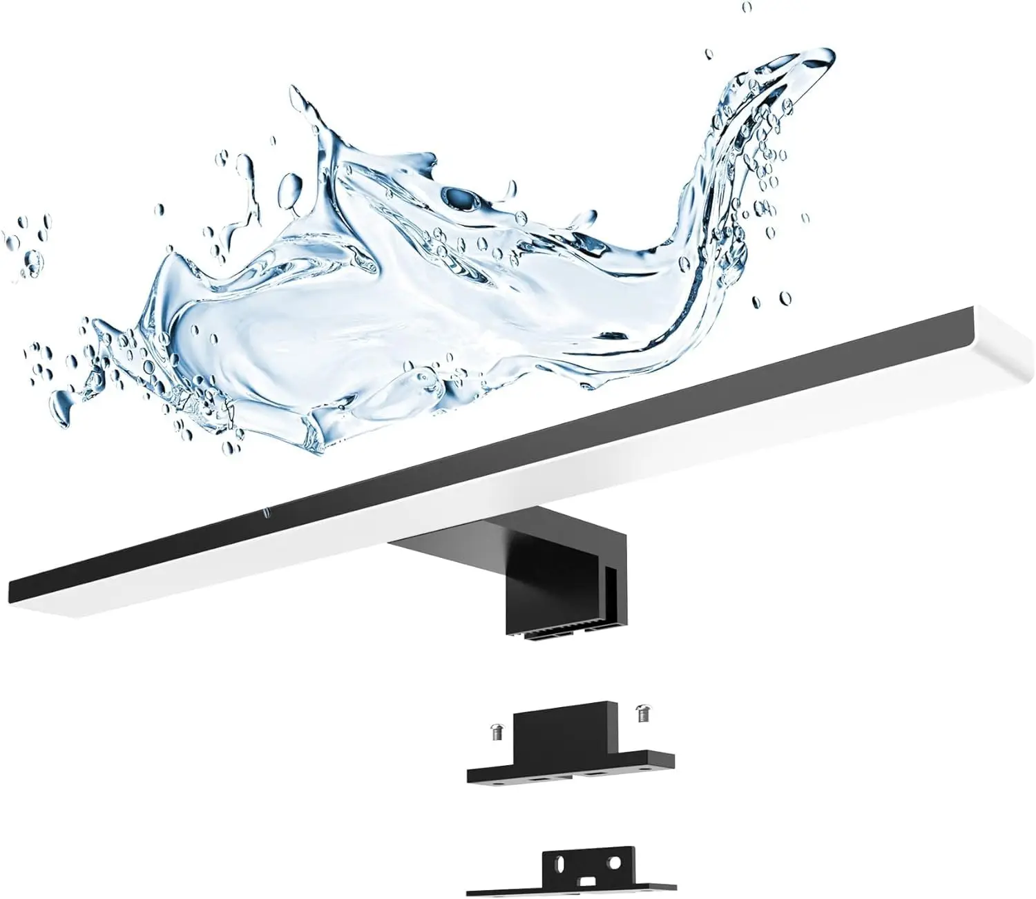 Aogled LED-Spiegelleuchte 10 W 820 lm, 40 cm Wandleuchte für Badezimmer, 3-in-1-Schrankbeleuchtung 230 V, Schwarz