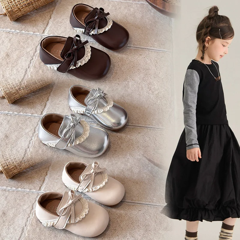 Girls Single Shoes Fashion New Princess Shoes Soft Sole Small Leather Shoes Baby Shoes Spring Autumn