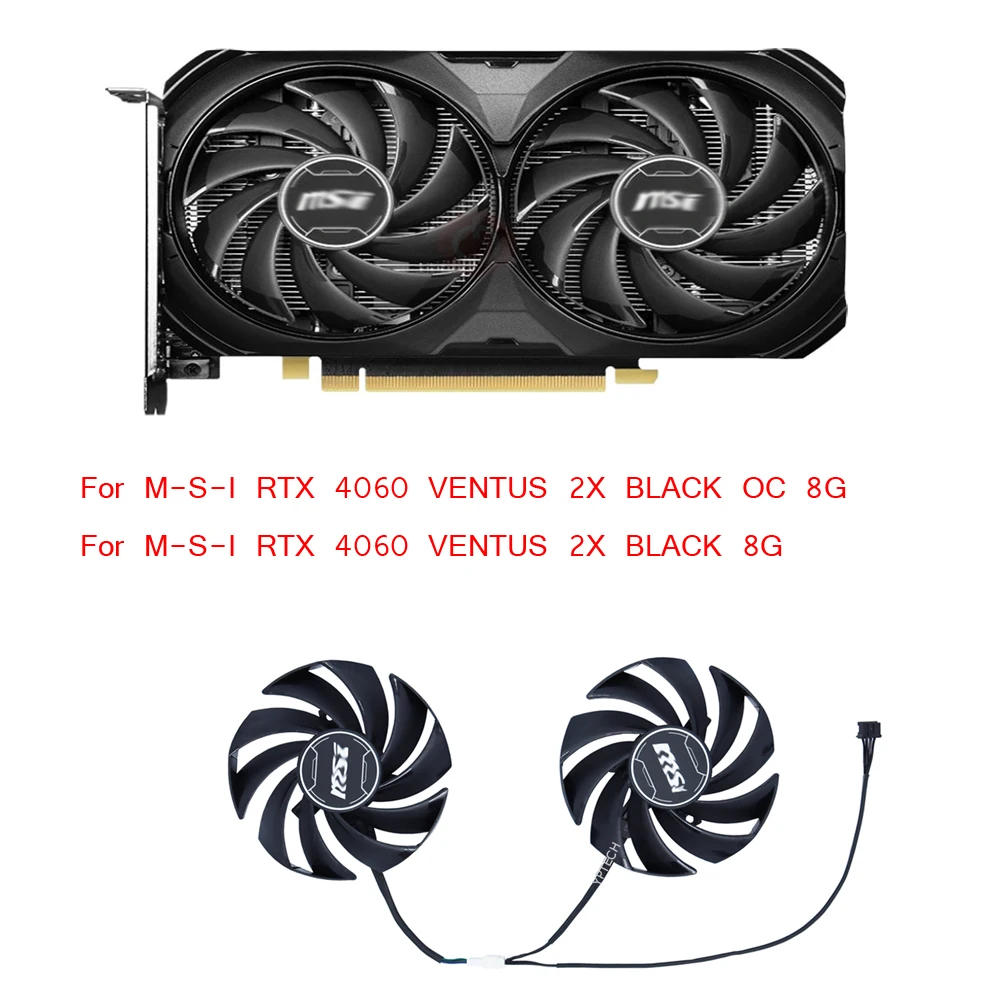 Ventilador de tarjeta gráfica GPU Cooler para MSI RTX 4060 VENTUS 2X BLACK OC 8G, para MSI 4060Ti VENTUS 2X BLACK OC 16GB, PLD09210S12HH