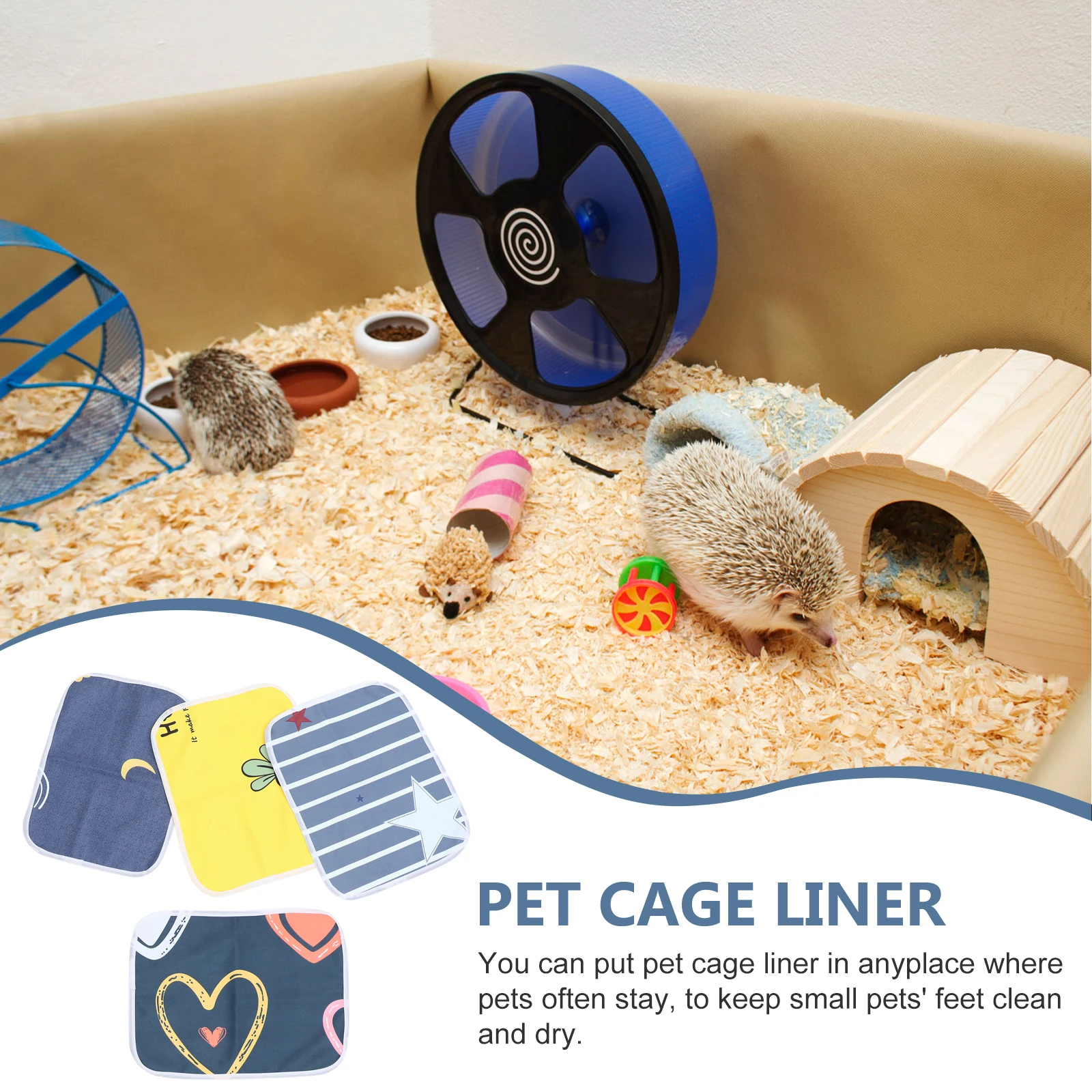 

4pcs Guinea Pig Cage Liner Waterproof Reusable Pee Pad 35x45CM Washable Small Animals Hamster House Supplies Pet Mat