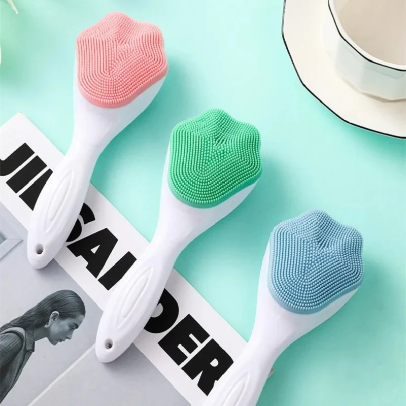 1pc Cat Claw Shape Manual Facial Cleansing Brush Gentle Soft Face Wash Brush Handheld Silicone Face Scrubber Exfoliator