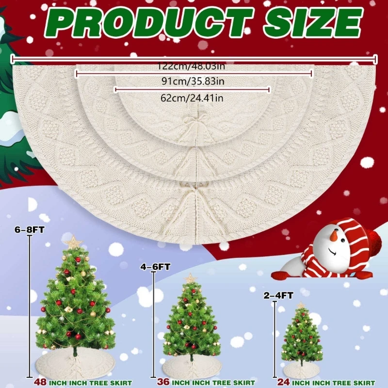 Festival White Christmas Tree Blanket Unique Tree Base Wrap Tree Stand Cover