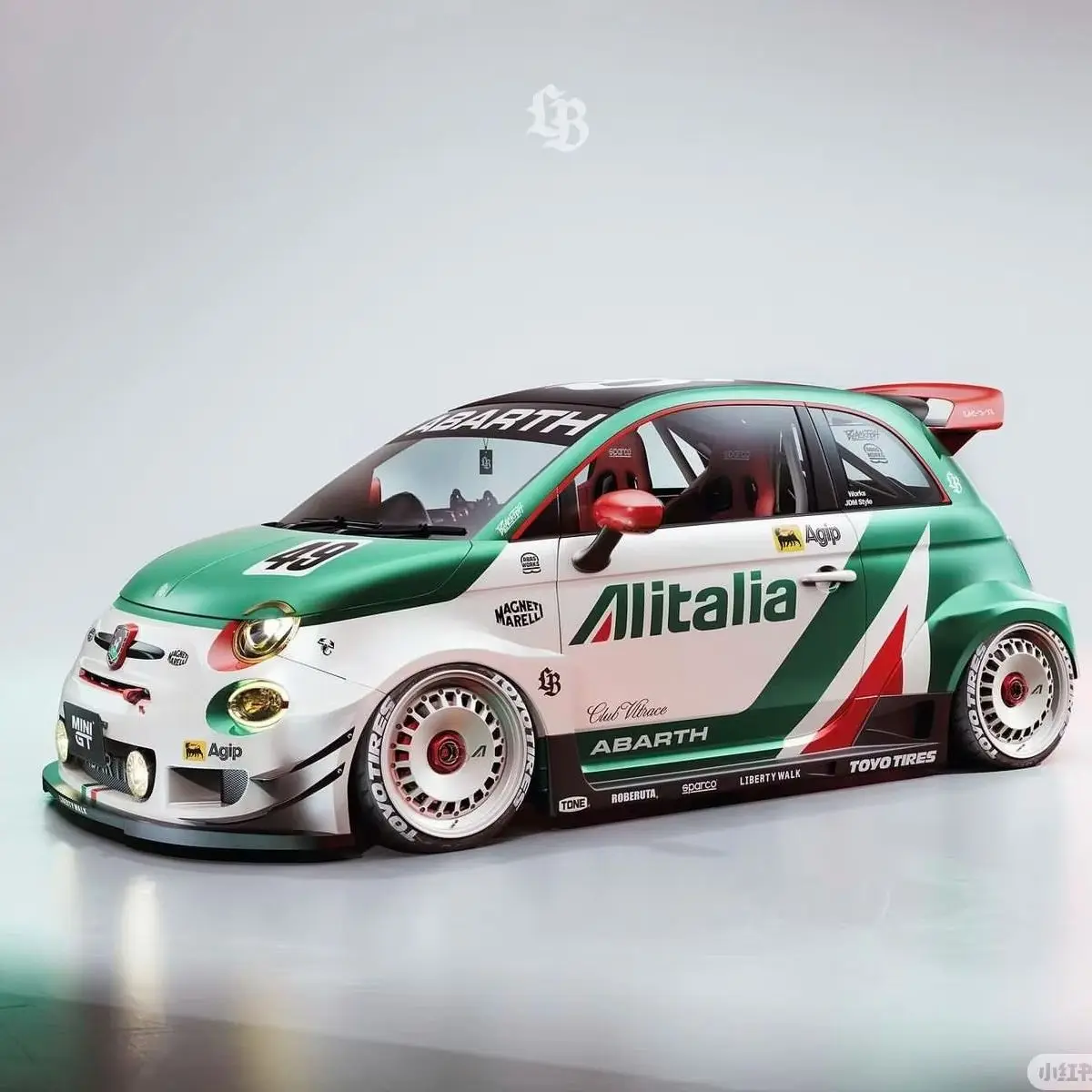 MINIGT 1:64 Abarth 595 LB-WORKS TY Edition TY Sonderedition Legierungsautomodell