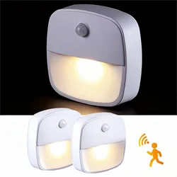 2Pcs LED Night Light PIR Smart Motion Sensor Light Cabinet lights for Home Aisle WC Hallway Stair Kitchen Bedroom Night Lamp