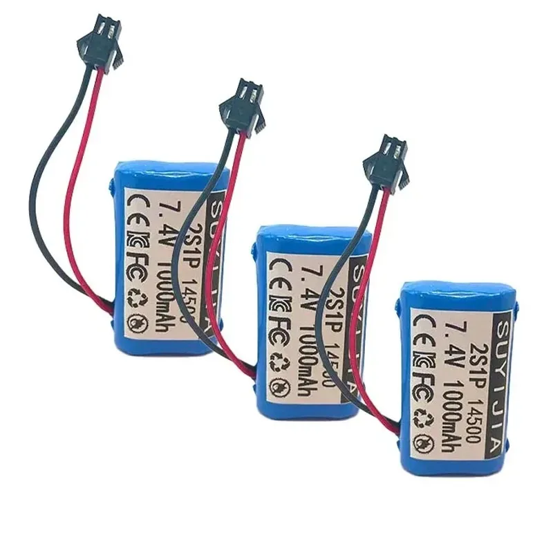 14500 2s بطارية 7.4 فولت 1000 مللي أمبير بطارية ليثيوم أيون للعب الكهربائية مدفع رصاصة المياه اللعب ملحق بطارية 7.4 فولت للمركبات لعبة تعمل بالريموت