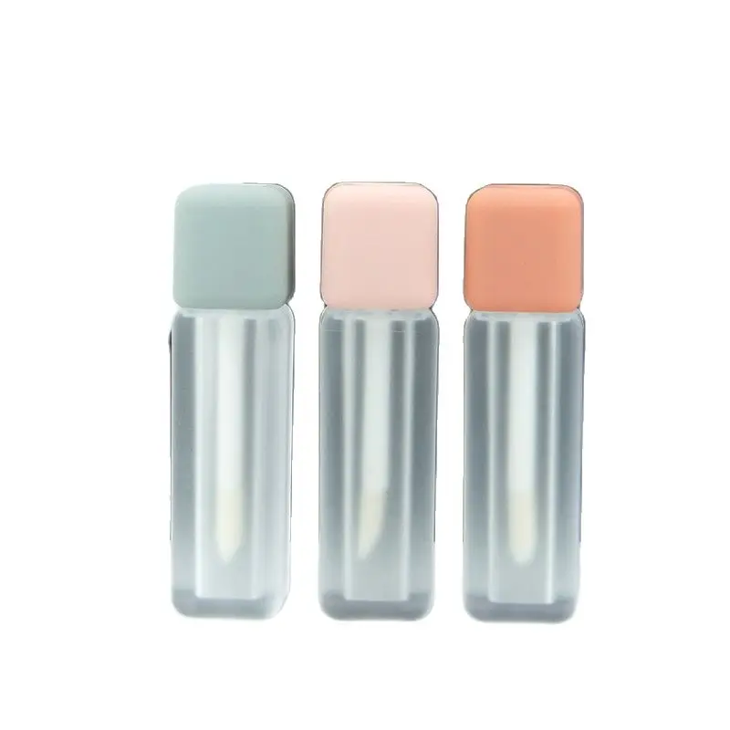 Frosted Square Lipgloss Containers Tube Lip Glaze Bottle Liquid Lipstick Private Label 5ml Lip Gloss Tubes with Wands 30pcs