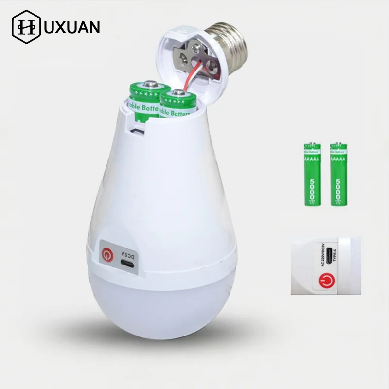 Flicker-Free LED Bulb Light Portable 20W 30W Emergency Bulb Courtyard Outdoor Bulb Power Failure Emergency