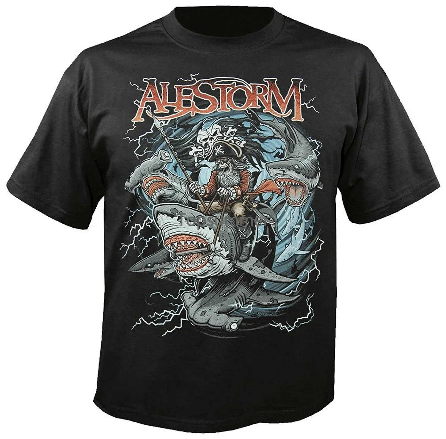 Men T Shirt Personalized S Alestorm Sharks Ahoy Cotton Punk Funny Novelty Women new in tops & tees vintage Informal Outfits