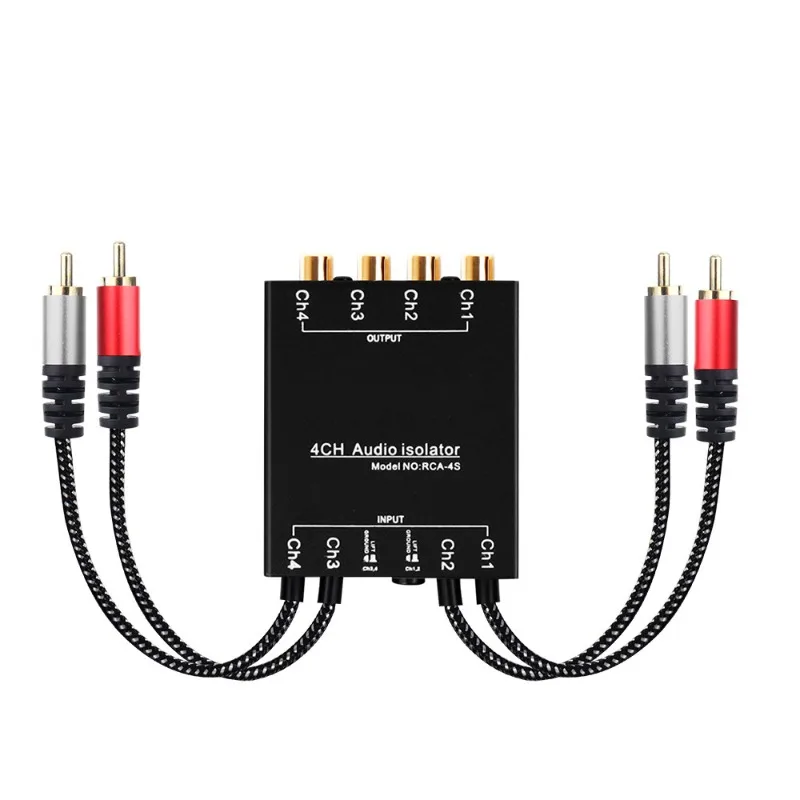 For 4-Channel Audio Isolator RCA Interface Audiophile Level Eliminates Current Sound AV4-channel Link Eliminates Audio Noise