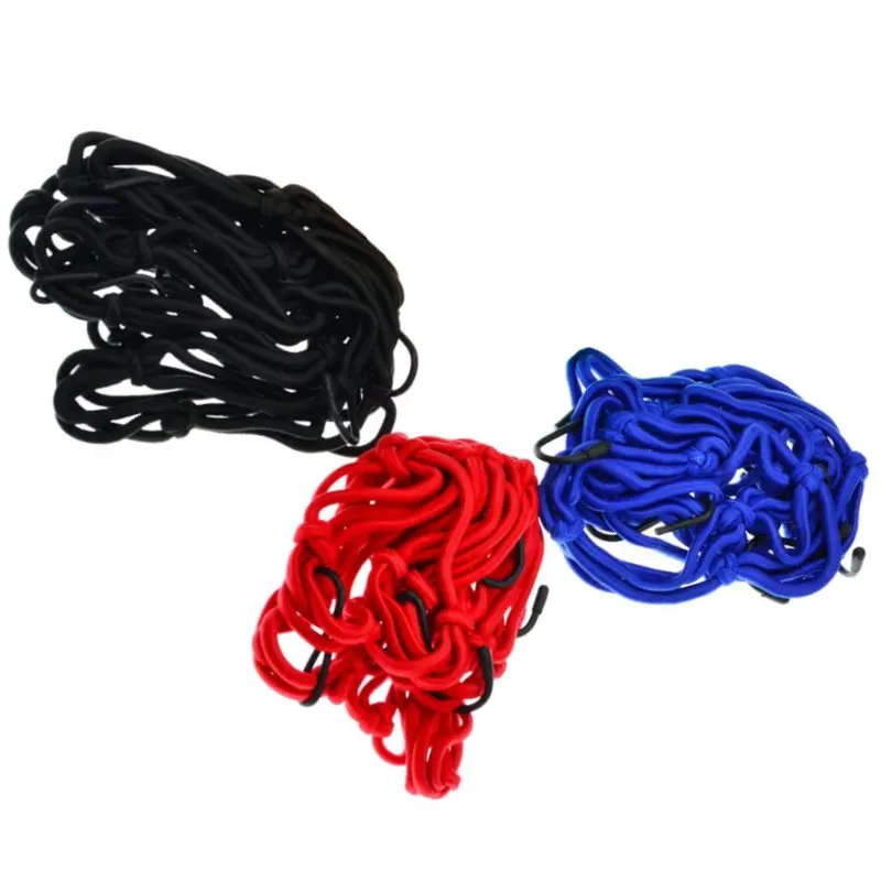 Motorcycle Cargo Net 40x40cm Motorbike Bicycle Elastic Net For Helmet Storage Bungee Fuel Tank Luggage Mesh Net With Hooks view 3