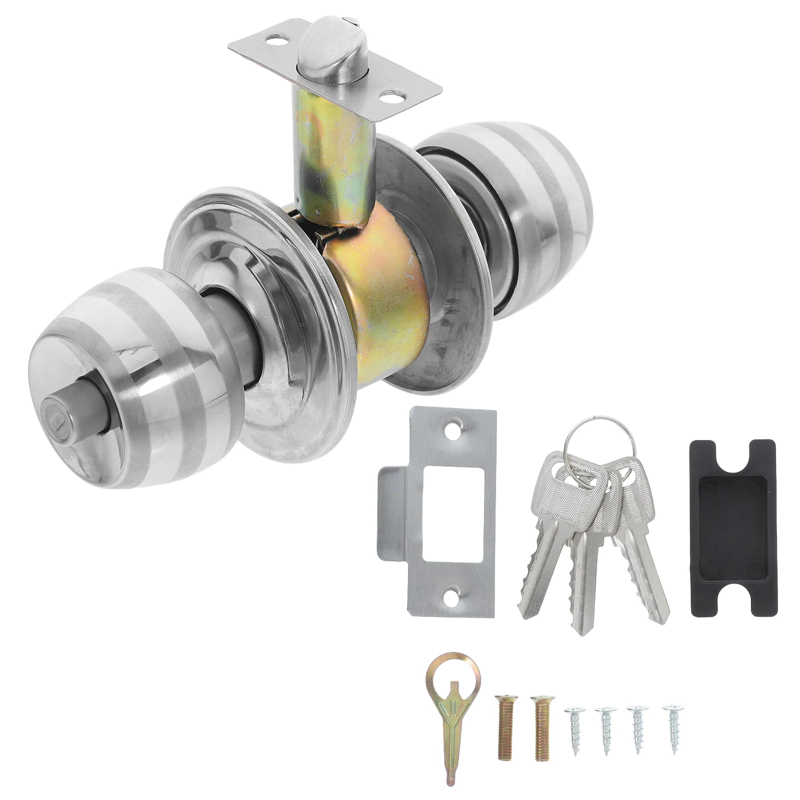 Ball Door Lock Keyed Bedroom Knob Double Locks Commercial Closet Catch Stainless Round Privacy H Interior Hardware Door