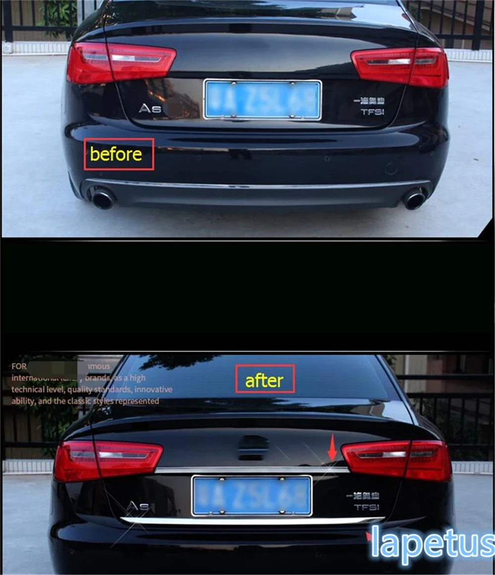 

Accessories Rear Tail Door Strip Tailgate Trunk Trim Cover Stainless Steel Decor Exterior Parts For Audi A6 Sedan 2013 - 2017