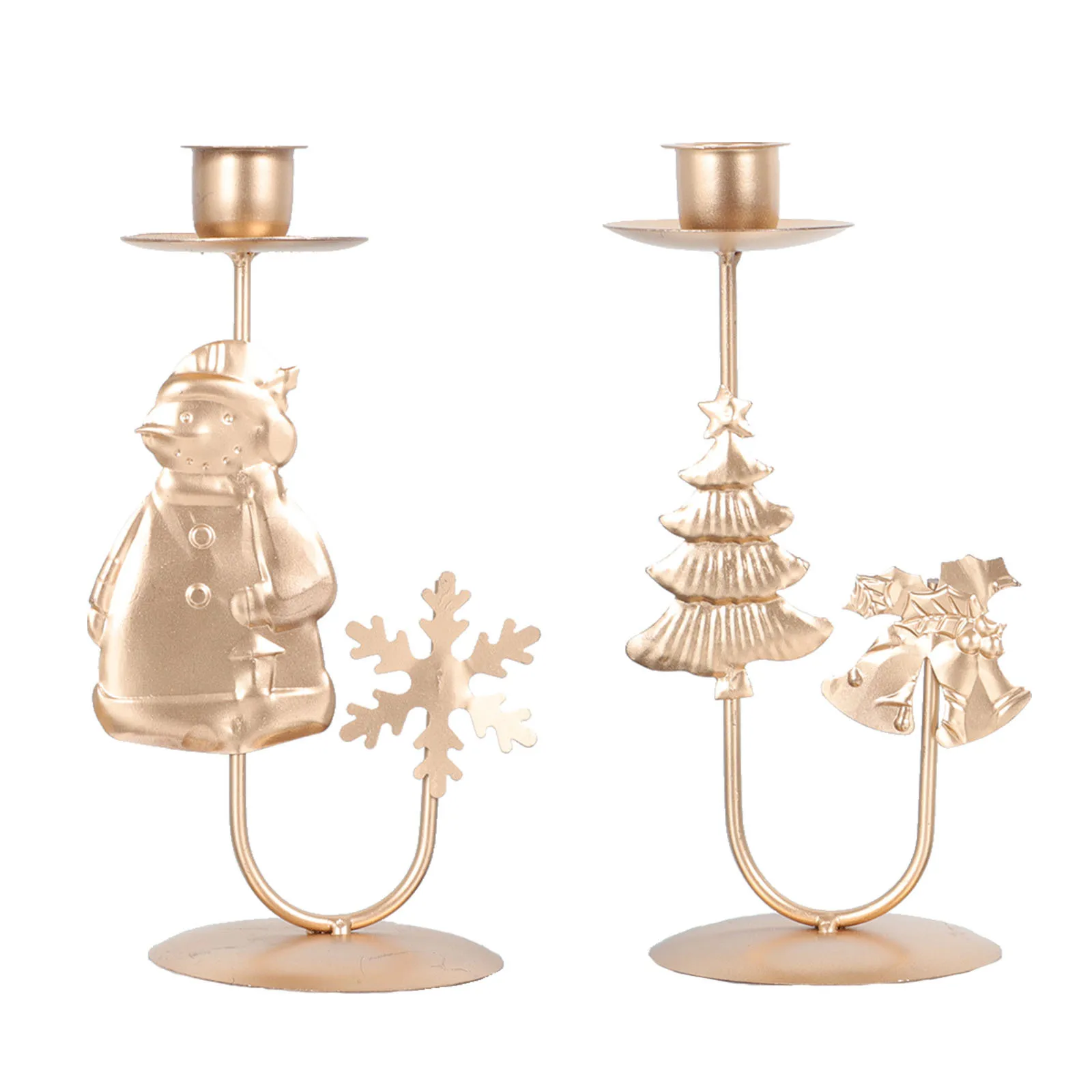 

2Pcs Christmas Holder Set Metal Stand Creative Retro Style Desktop Ornament for Holiday Atmosphere