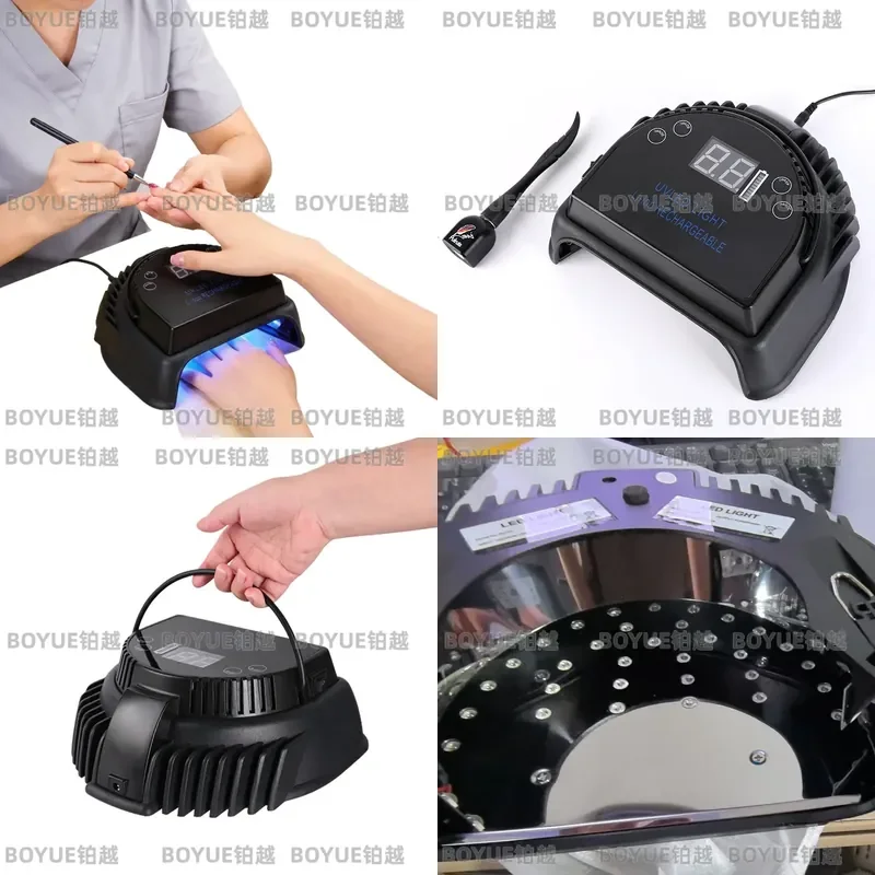 64W UV LED Nail Lamp Rechargeable Manicure Light Fast Drying Gel Polish Curing Machine Portable Phototherapy Device for Home