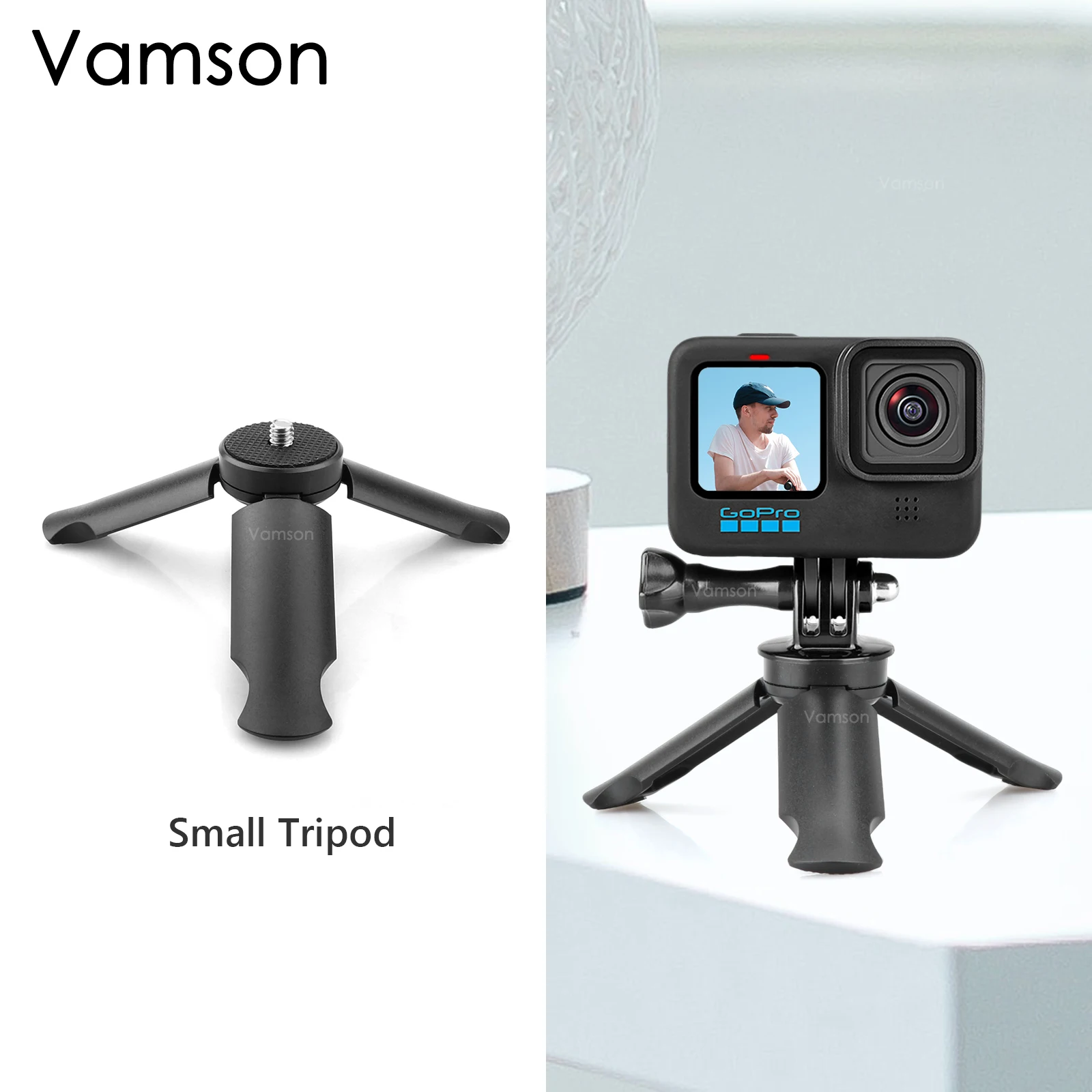 حامل مثبت الهاتف المحمول الصغير المحمول من Vamson لـ Gopro 11 10 9 Insta360 X3 DJI Action Camera Tik Tok Vlog