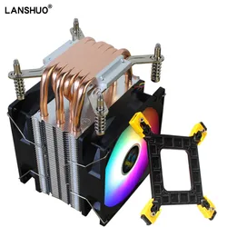 Lanshuo 6 heat pipe CPU cooler X79 X99 2011 1200 1700 1356 1366 AMD3 AM4 PC motherboard CPU heat sink 90mm RGB silent CPU fan
