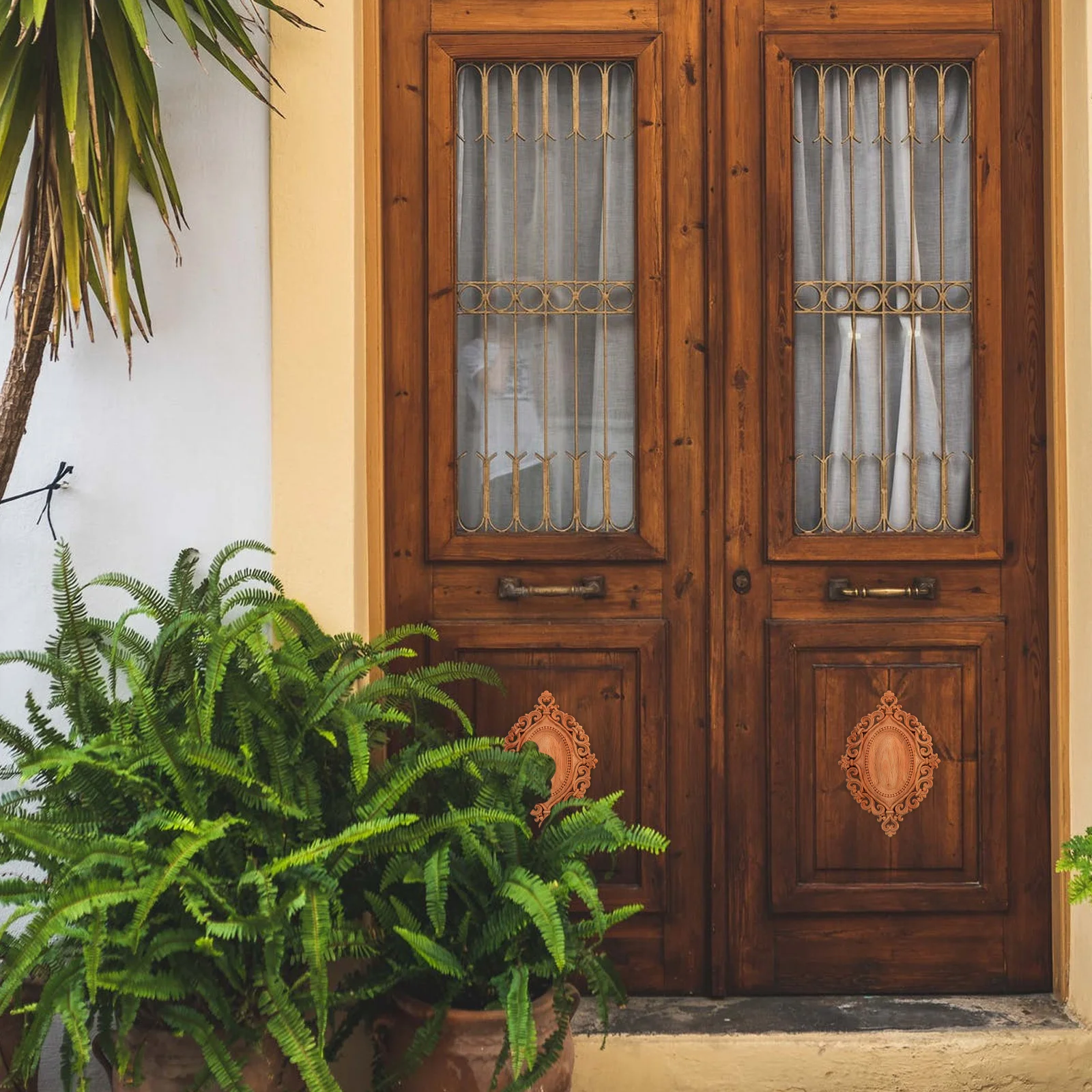 2 قطعة الخشب الصلب المنحوت راصعة النمط الصيني التقليدي الخشب زين الأثاث ديكور خزانة باب السرير مرآة الديكور