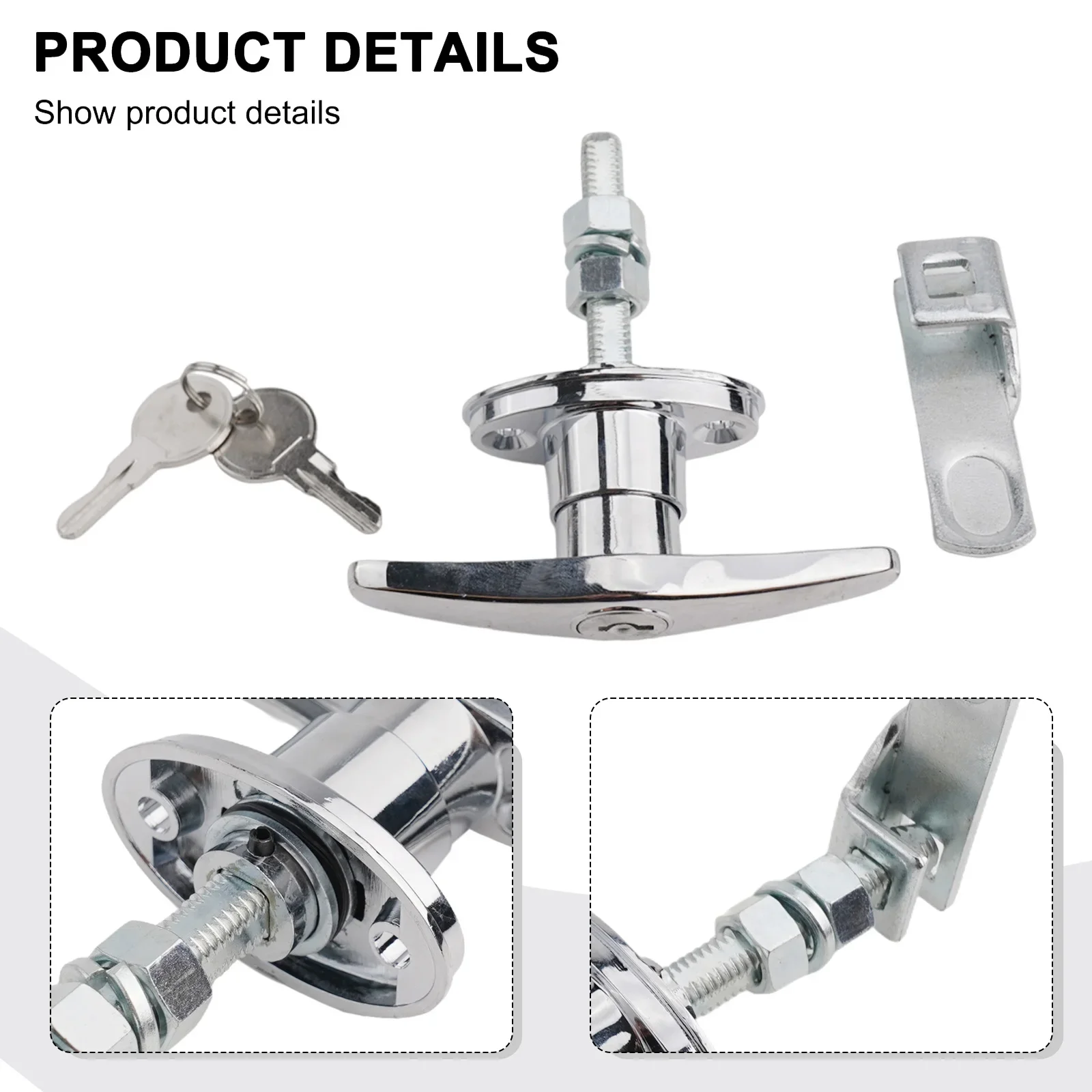 

Garage Door Lock T Handle Lock Garage Security Long-Lasting Security Versatile Attachment Easy Installation For Camper Shells